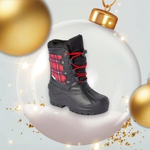 ZOOGS | Black & Red Plaid High Togg Snow Boot - Toddler 7